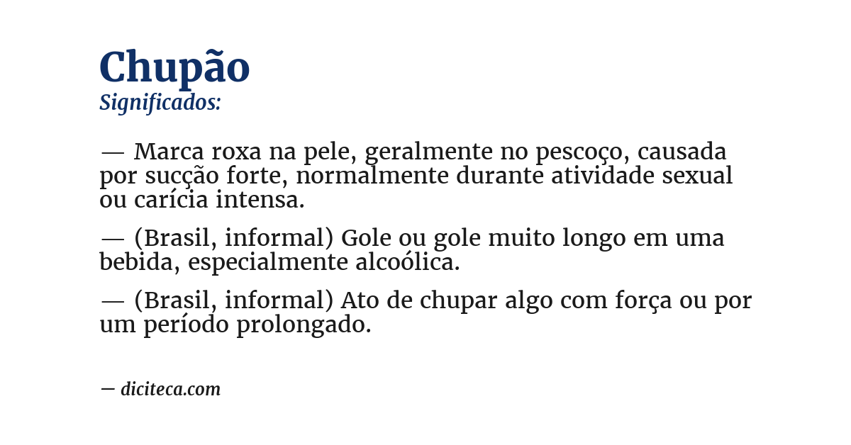 Significado de chupão