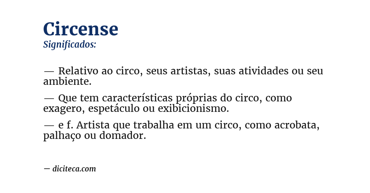 Significado de circense