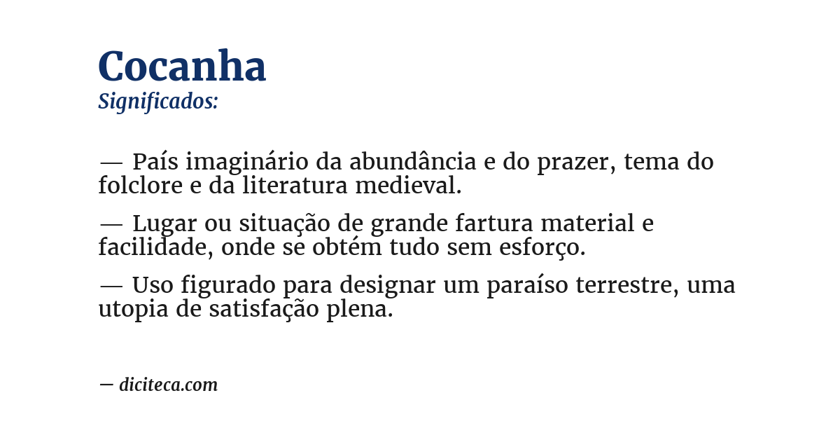 Significado de cocanha