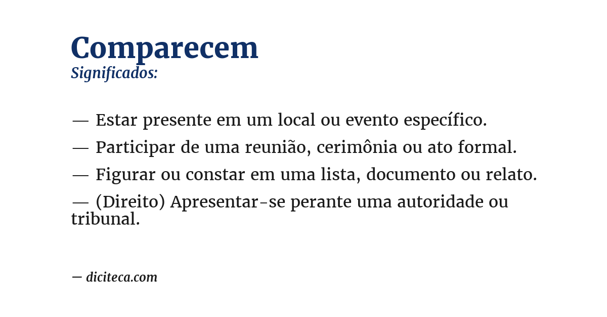 Significado de comparecem