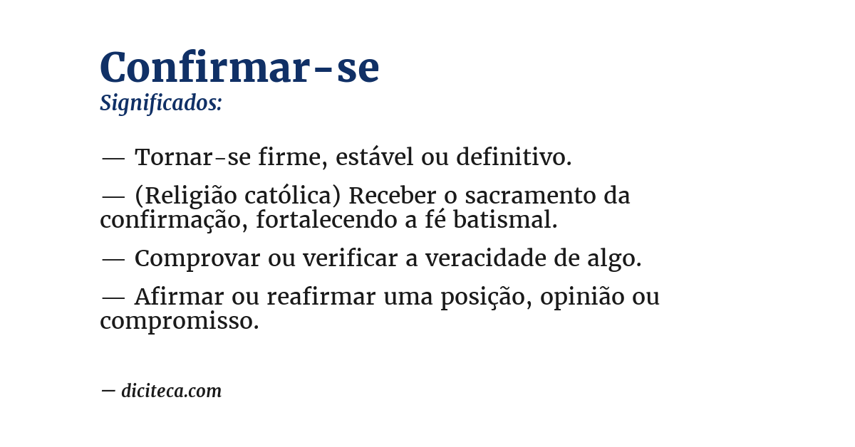 Significado de confirmar-se