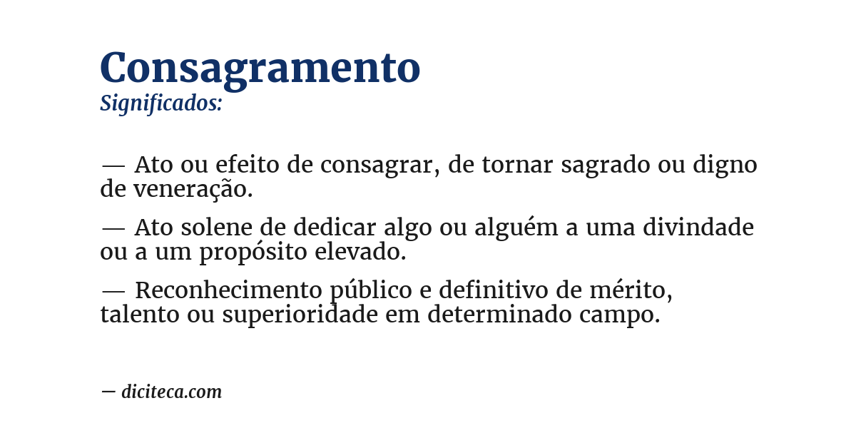 Significado de consagramento
