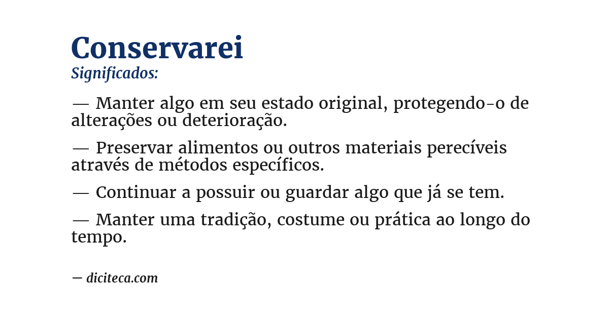 Significado de conservarei