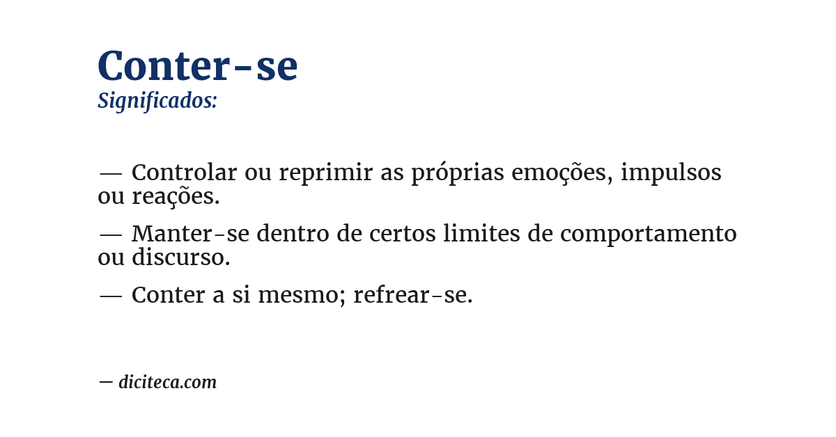 Significado de conter-se