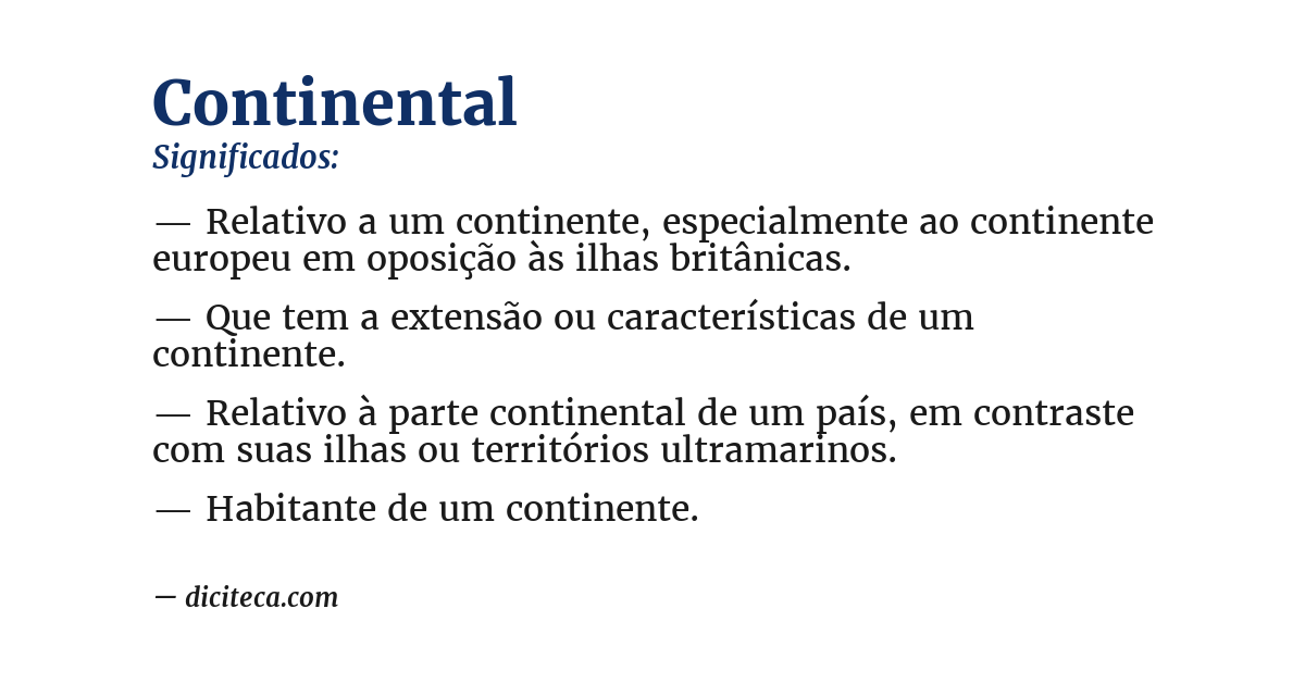 Significado de continental
