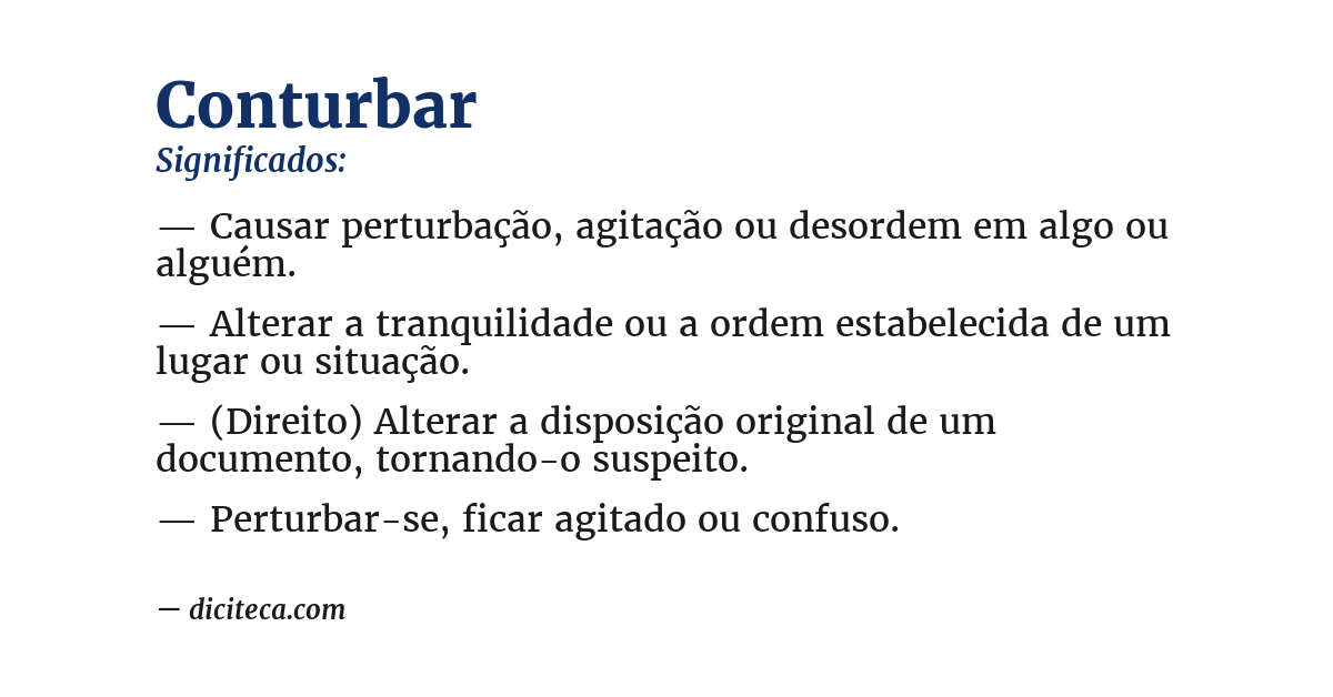 Significado de conturbar