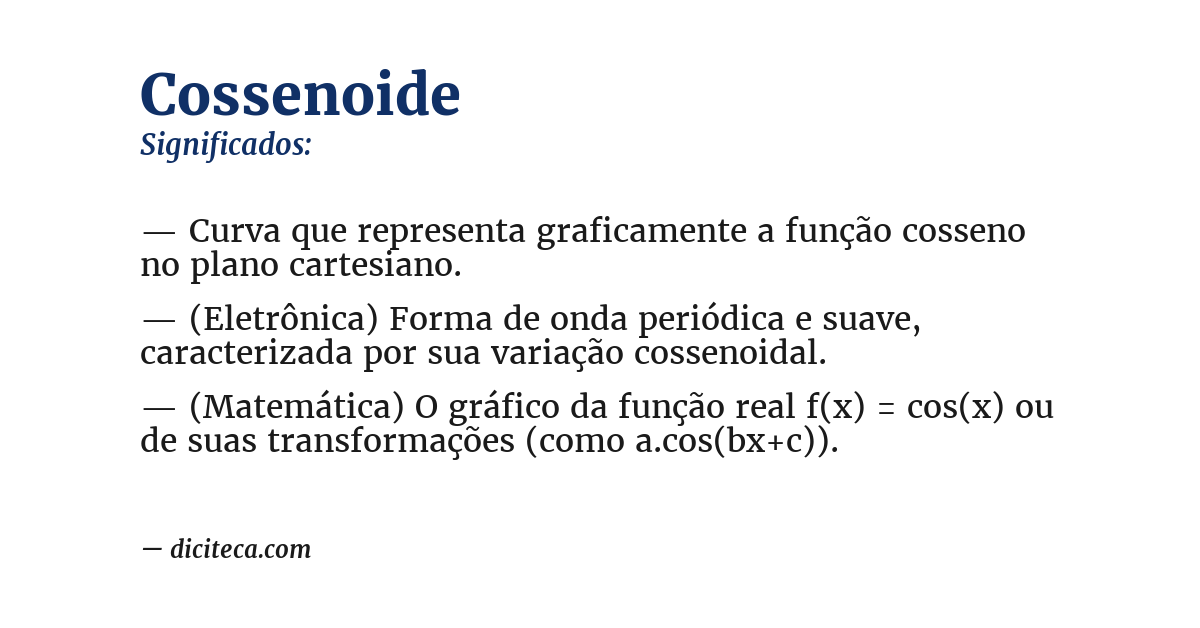Significado de cossenoide