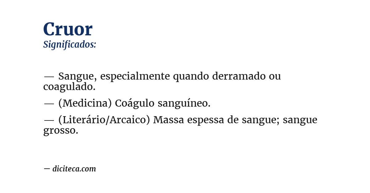 Significado de cruor