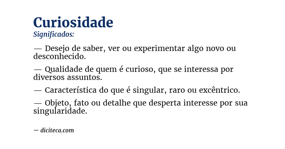 Significado de curiosidade