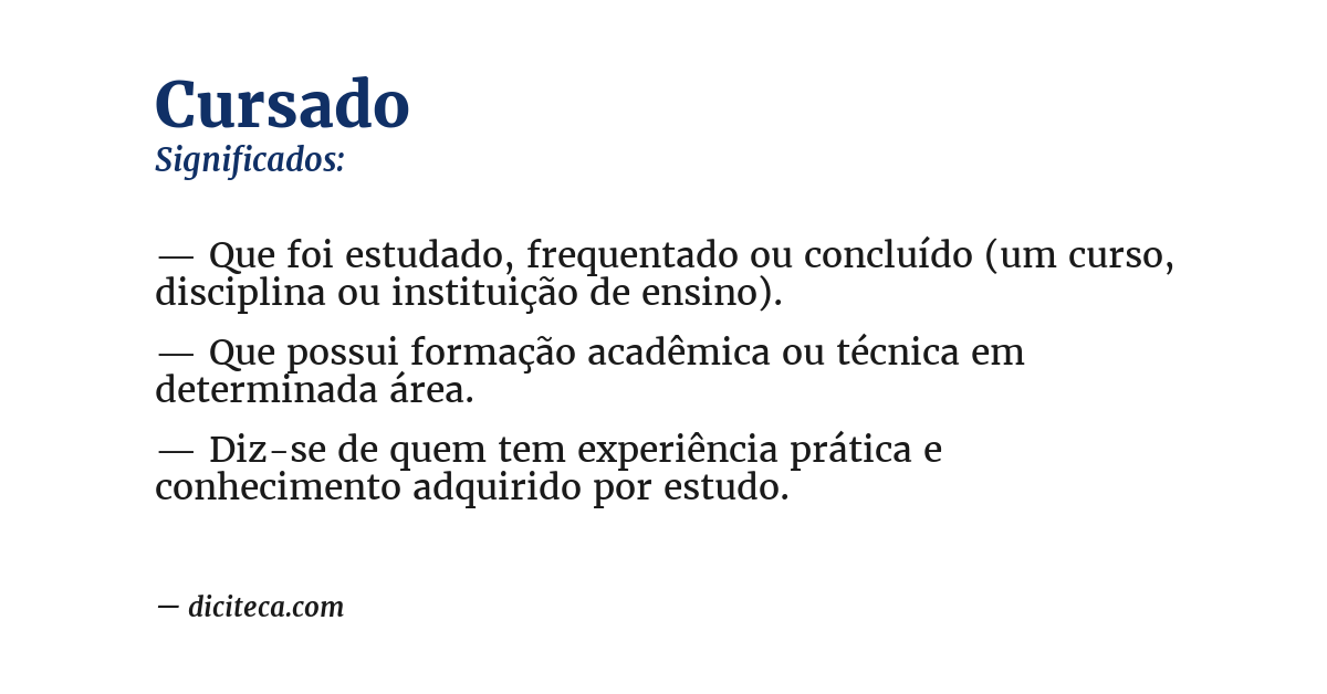 Significado de cursado