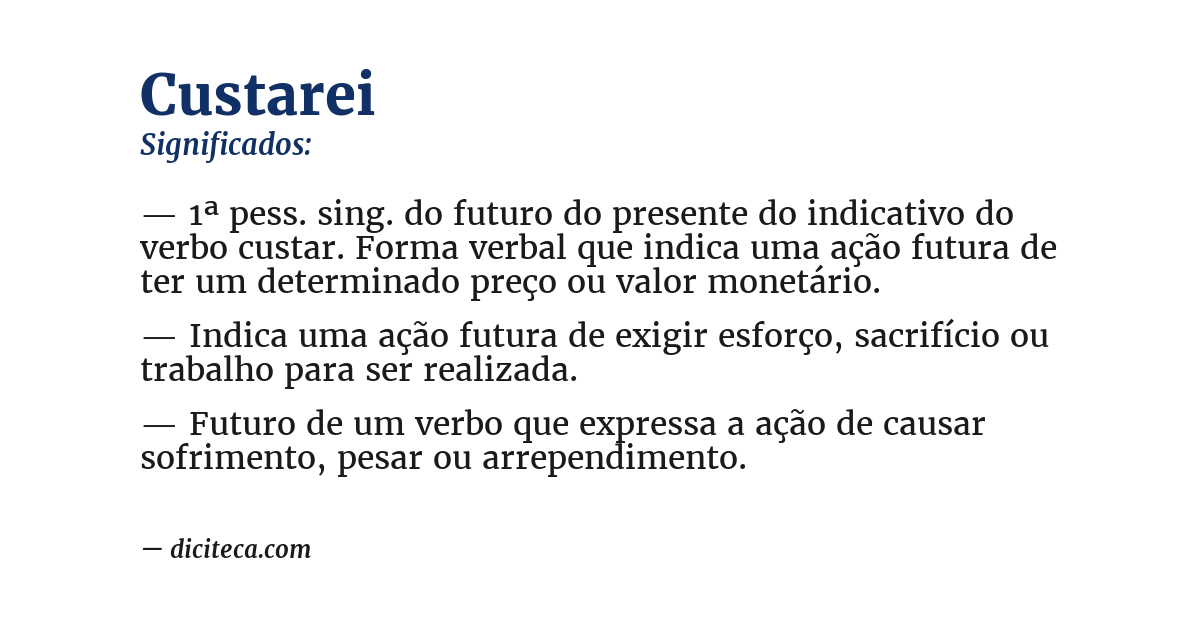 Significado de custarei