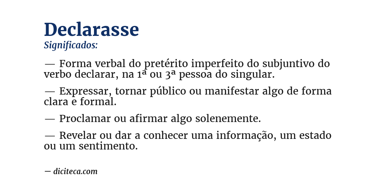 Significado de declarasse