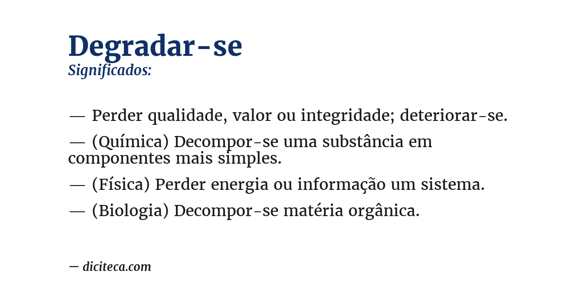 Significado de degradar-se