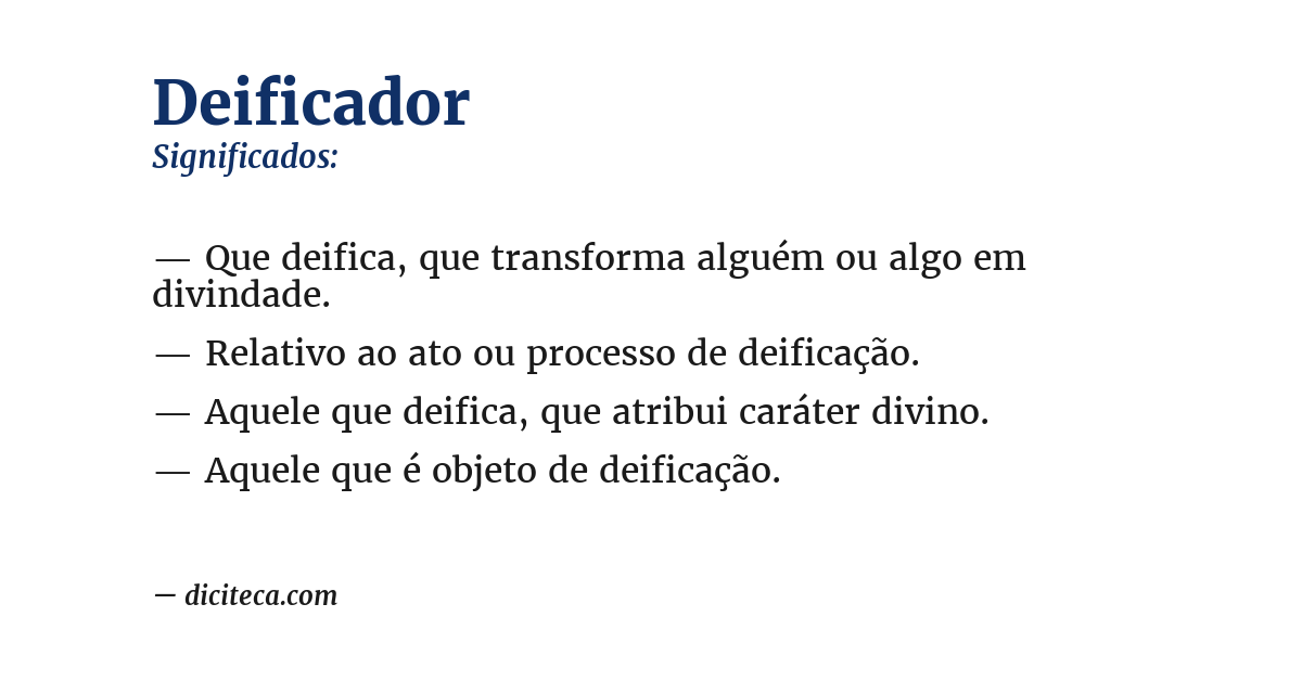 Significado de deificador