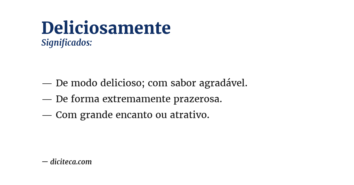 Significado de deliciosamente