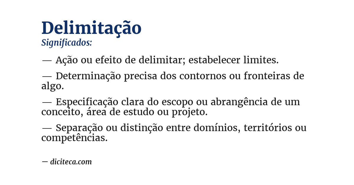 Significado de delimitação