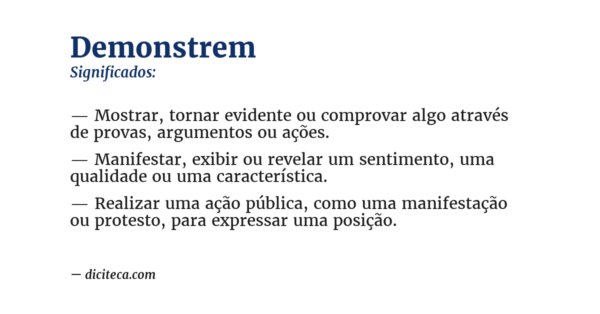 Significado de demonstrem