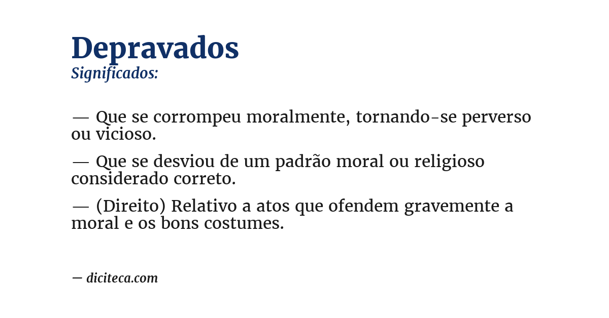Significado de depravados