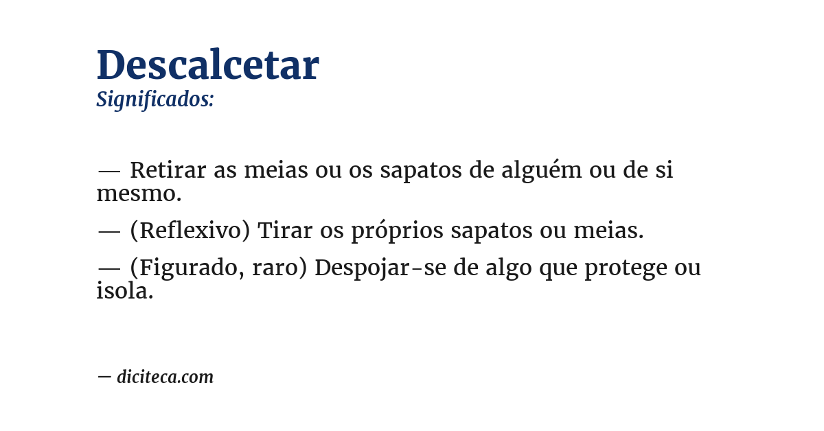 Significado de descalcetar