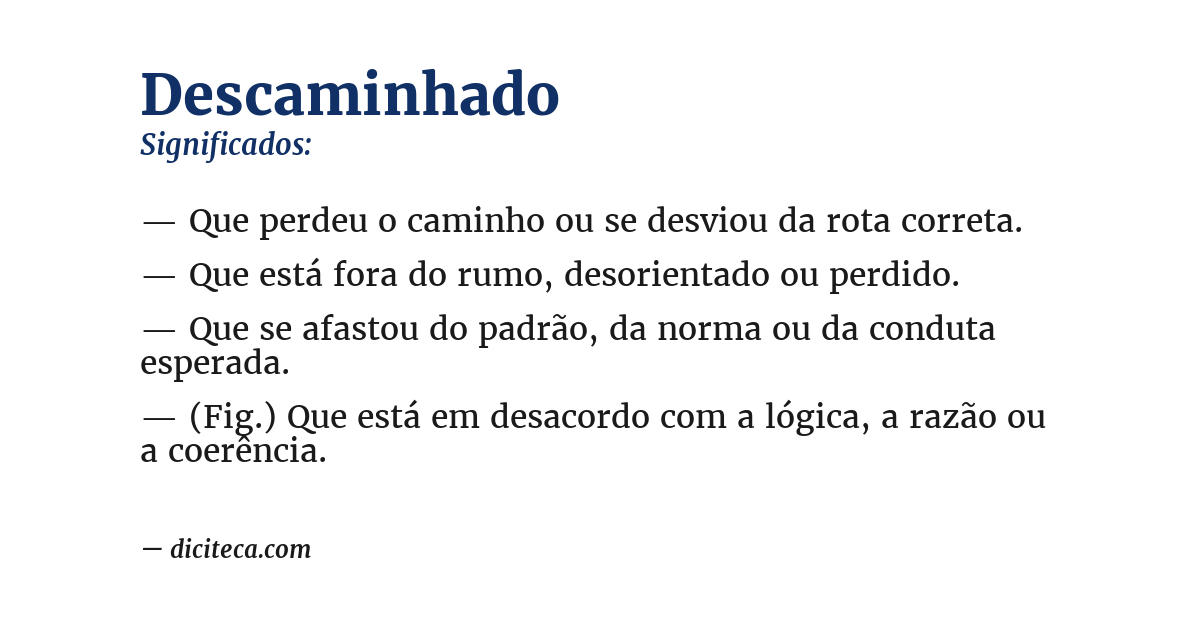 Significado de descaminhado