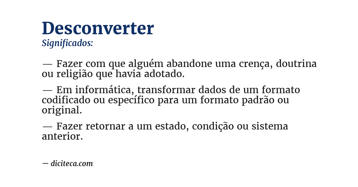 Significado de desconverter