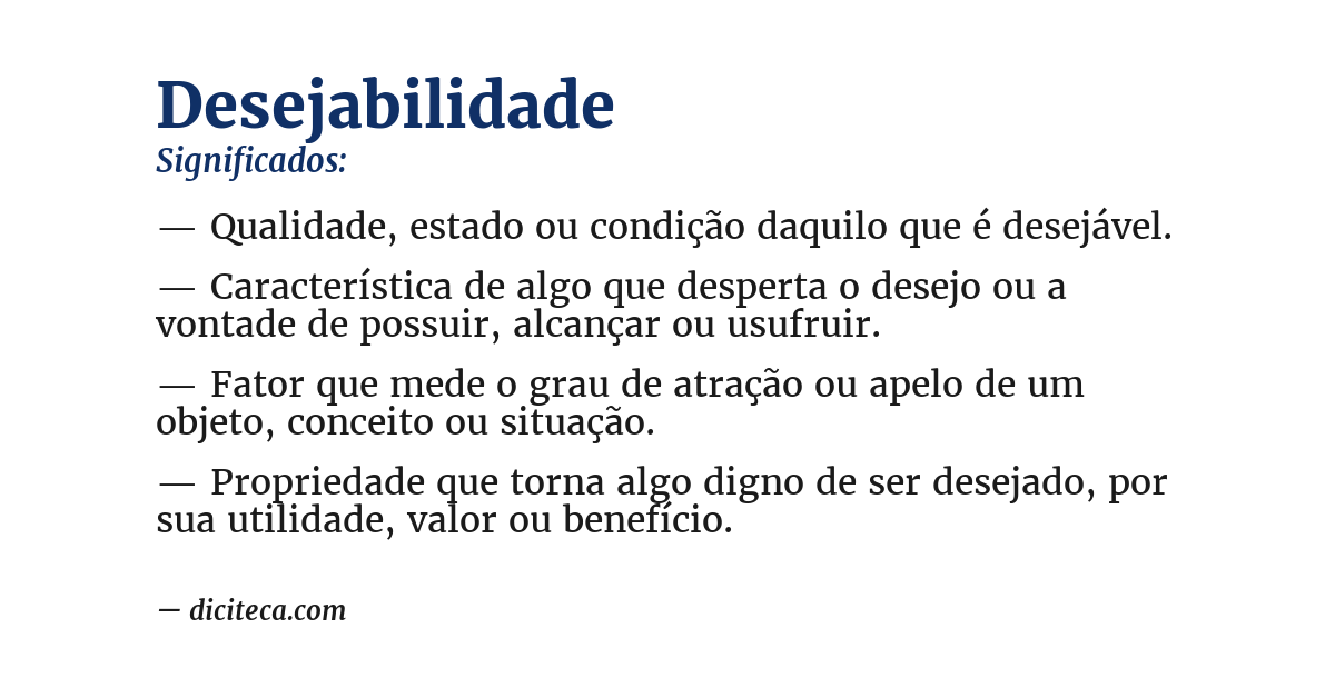 Significado de desejabilidade