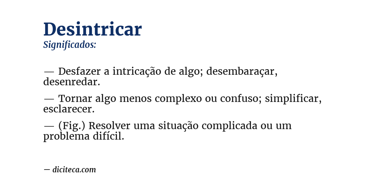 Significado de desintricar