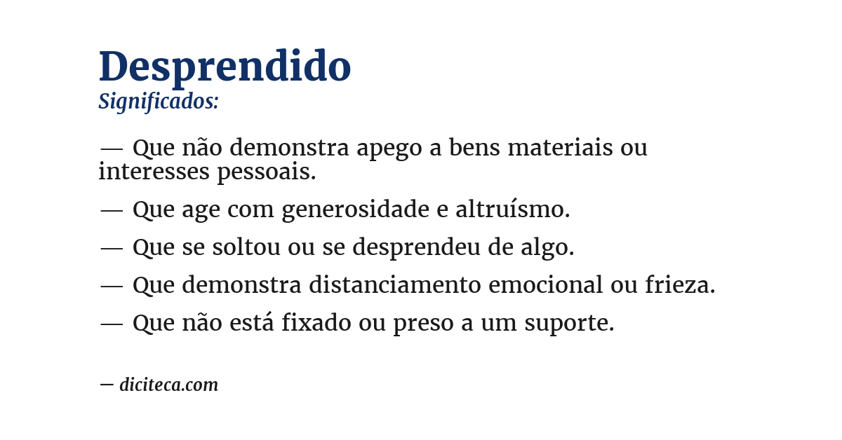 Significado de desprendido
