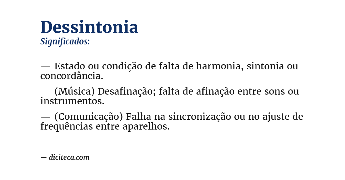 Significado de dessintonia