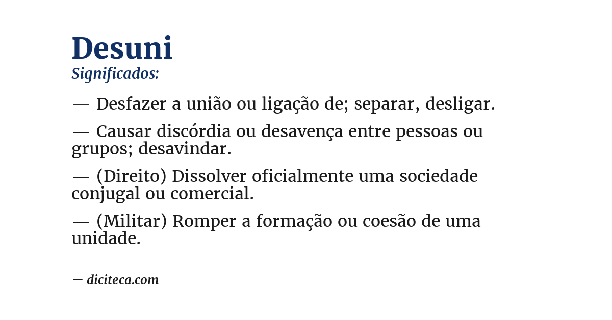 Significado de desuni