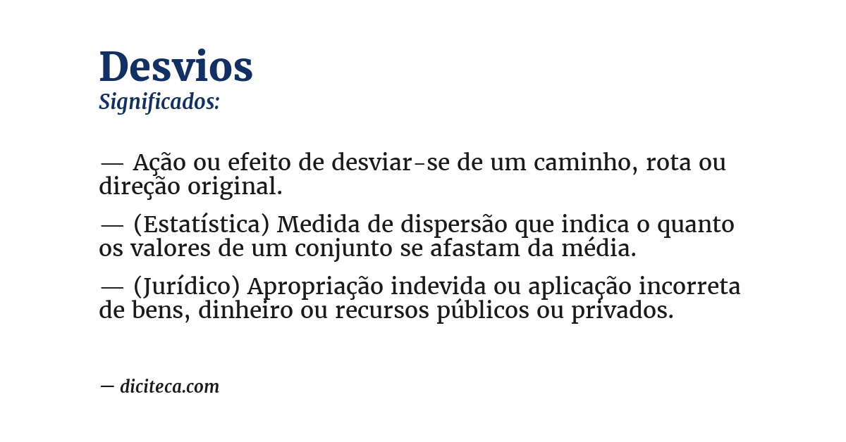 Significado de desvios
