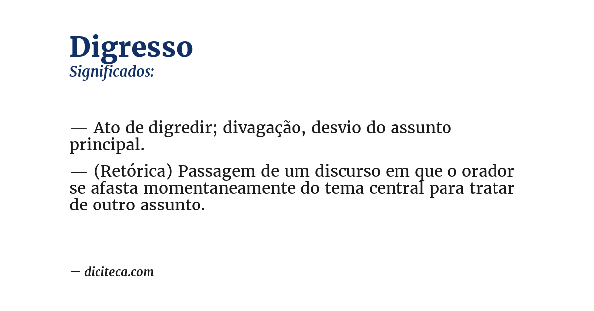 Significado de digresso