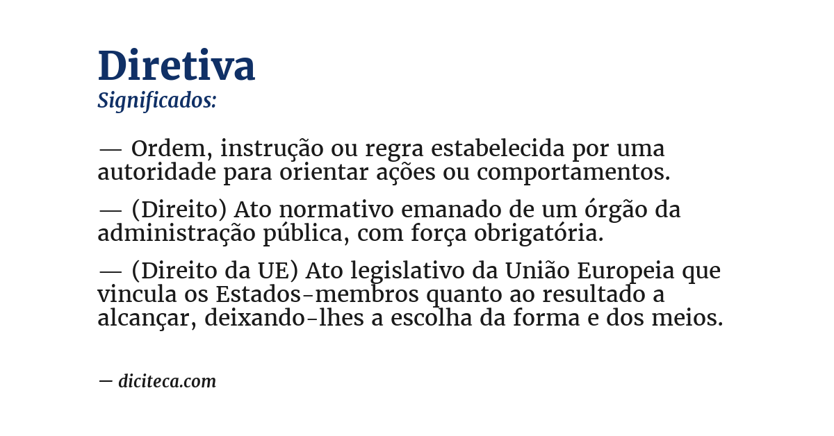 Significado de diretiva