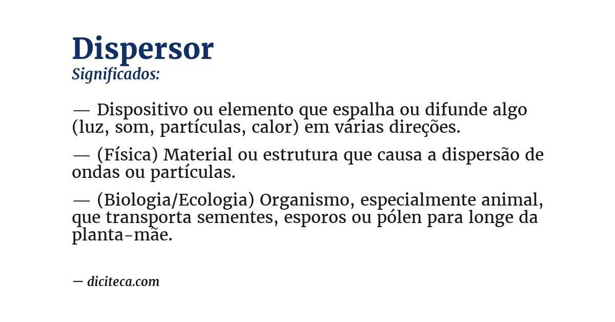 Significado de dispersor