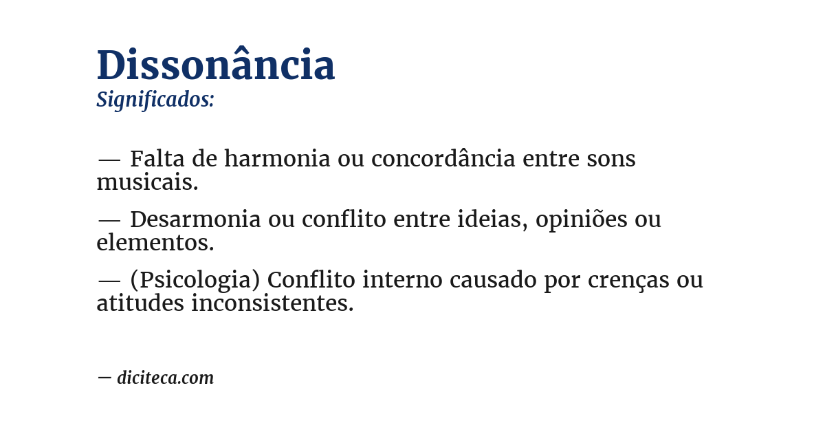 Significado de dissonância