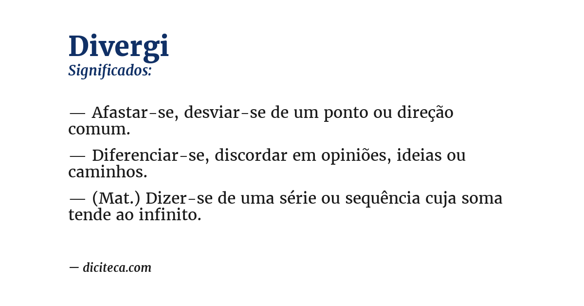 Significado de divergi