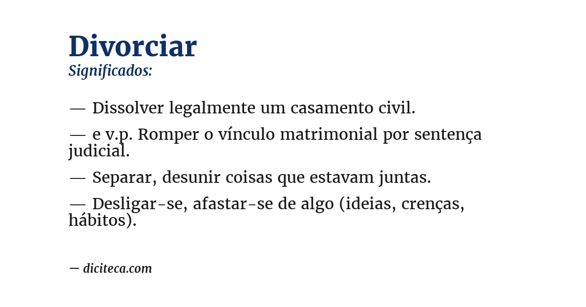 Significado de divorciar