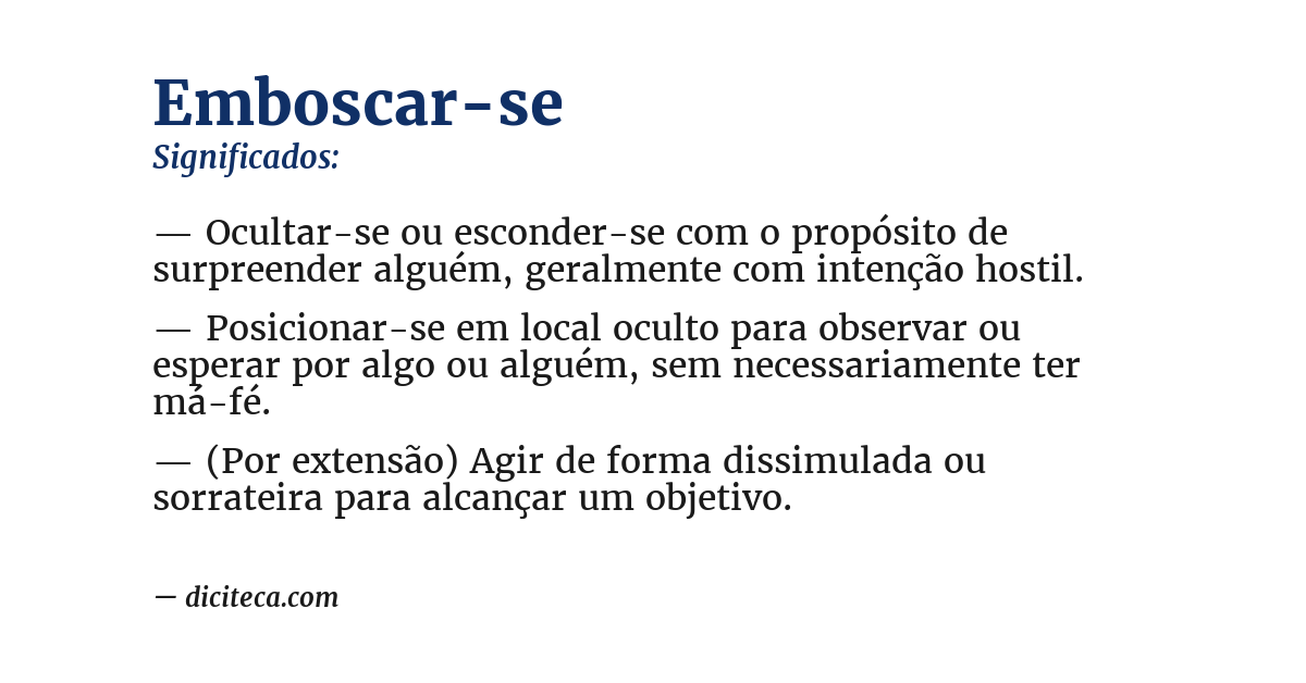 Significado de emboscar-se