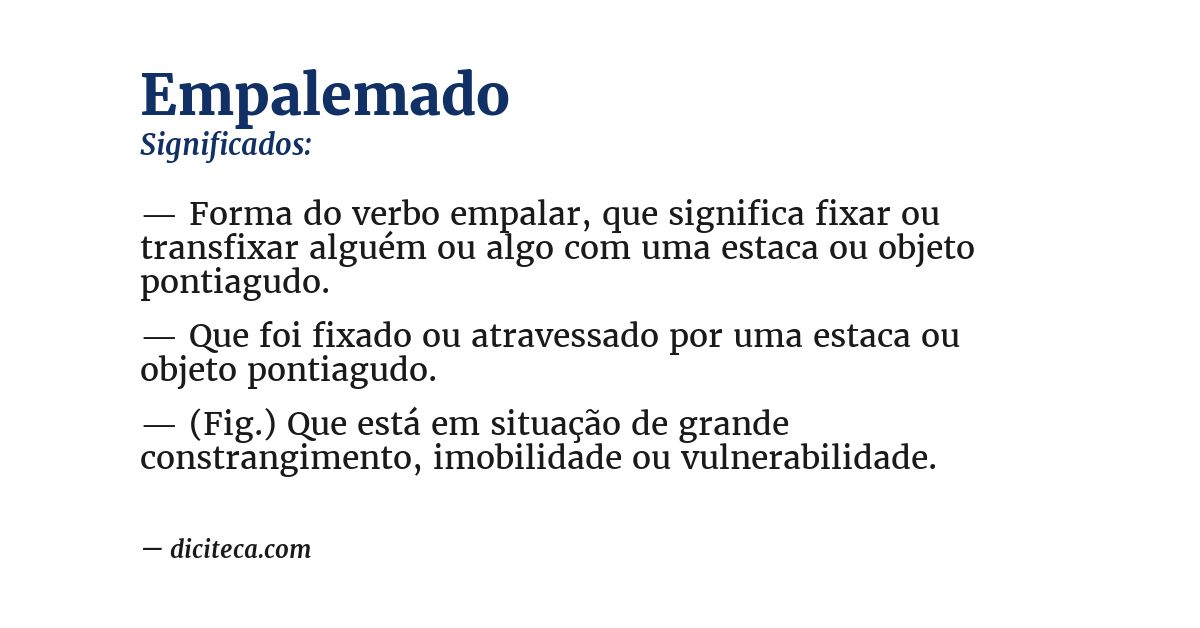 Significado de empalemado