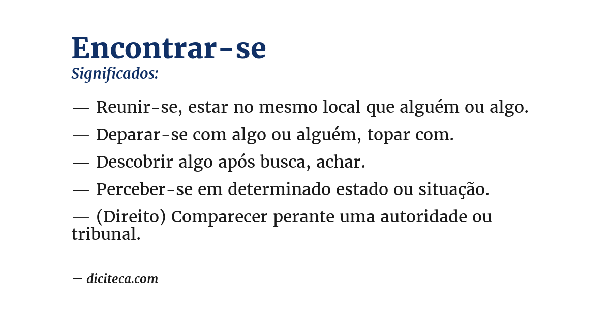 Significado de encontrar-se