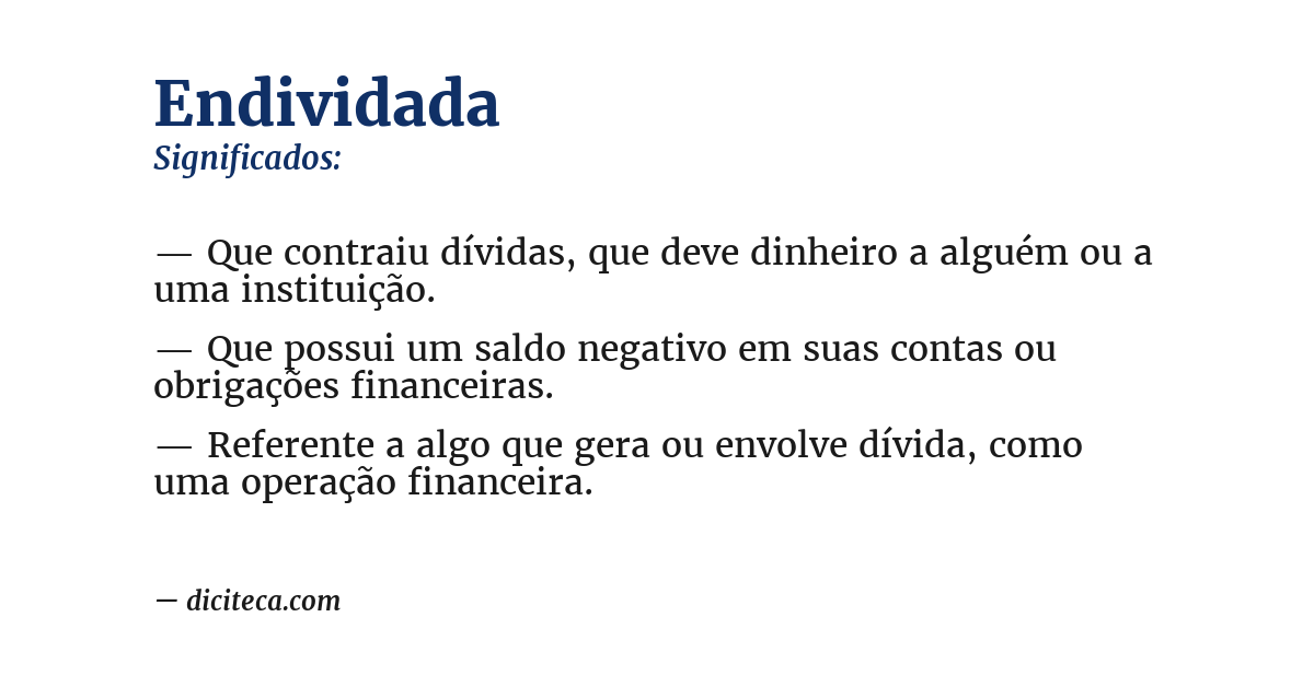 Significado de endividada