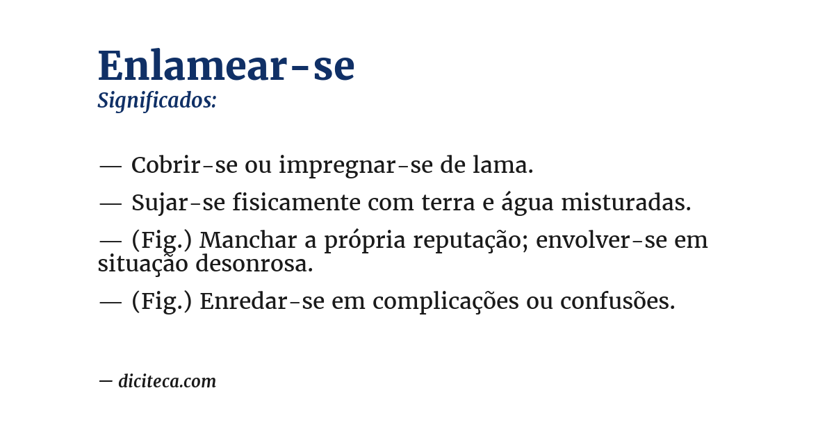 Significado de enlamear-se