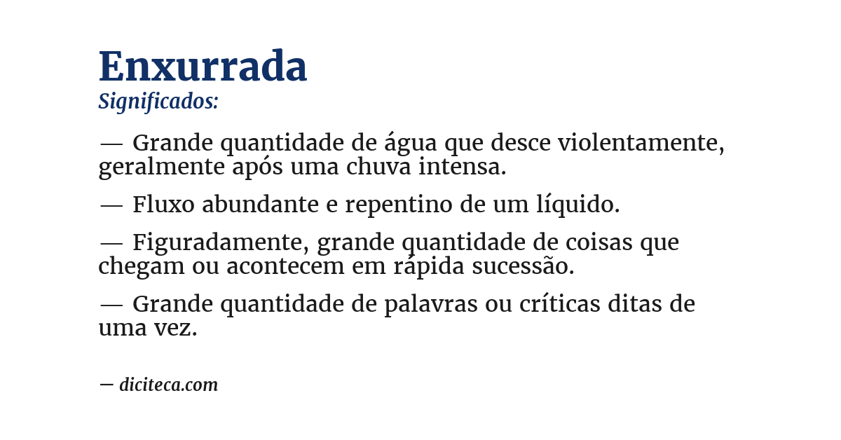 Significado de enxurrada