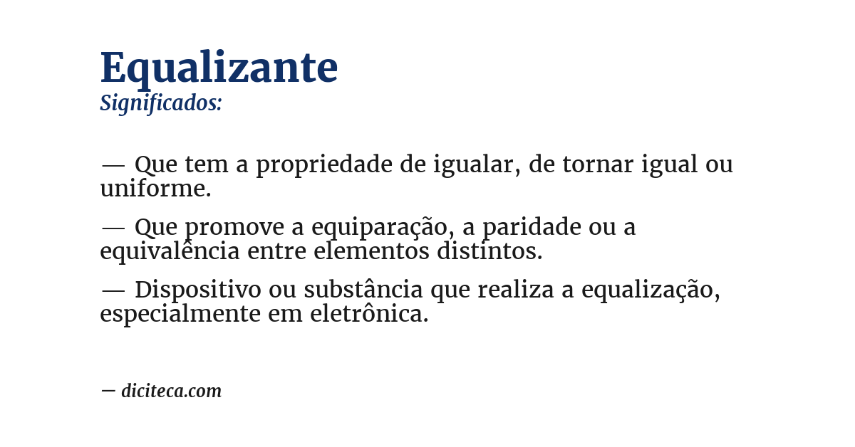 Significado de equalizante
