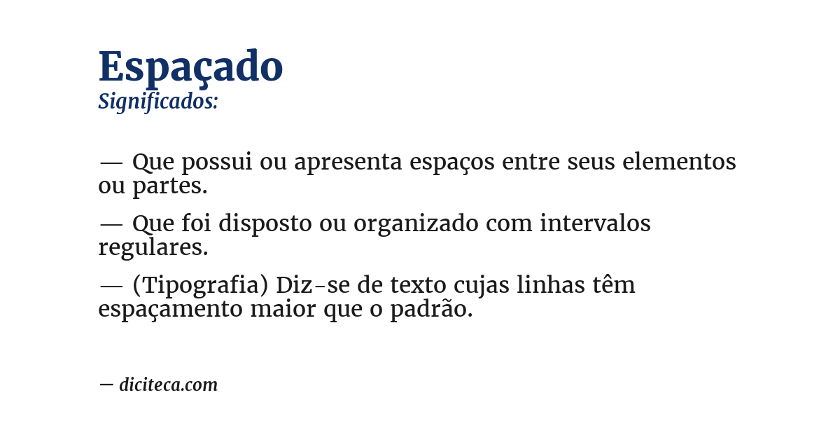 Significado de espaçado
