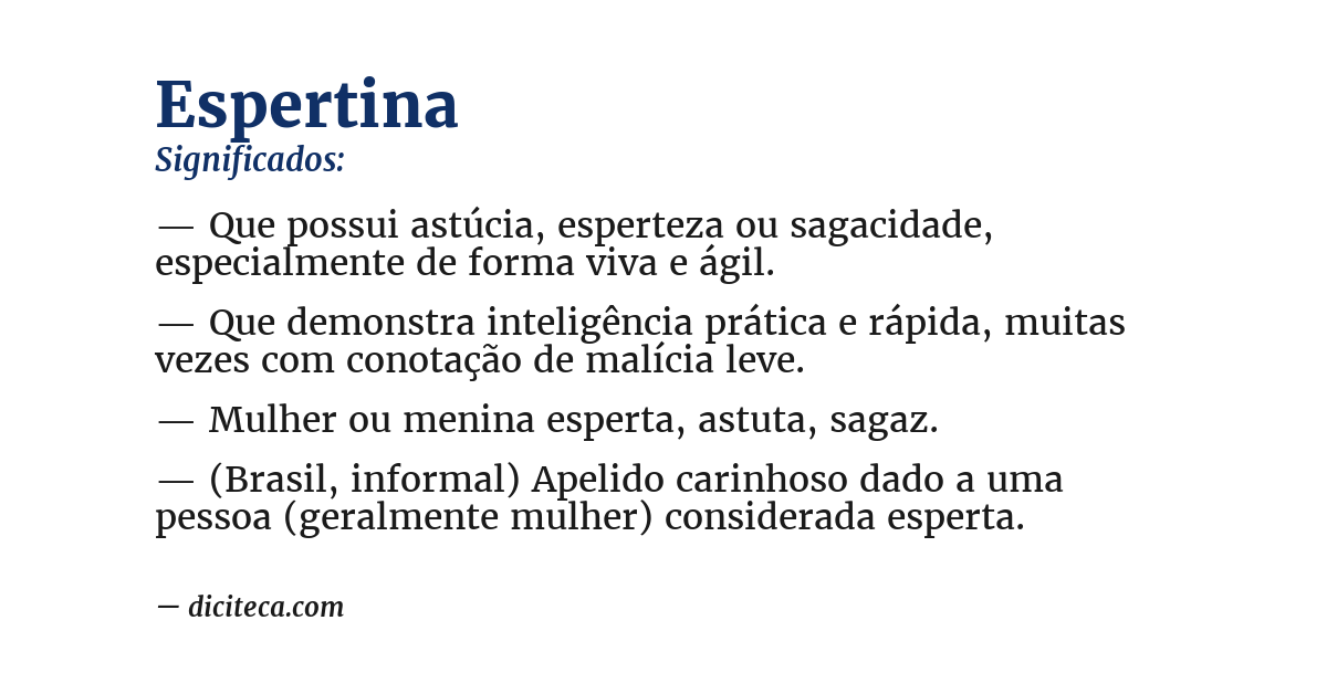 Significado de espertina