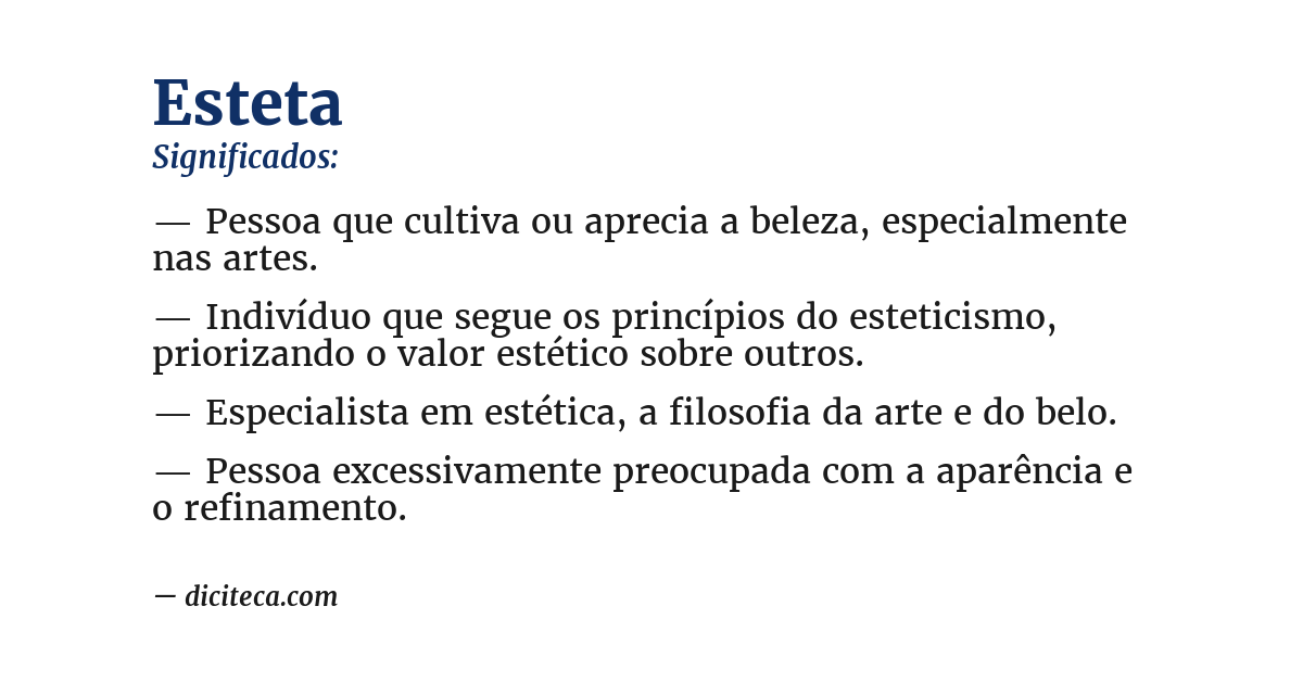 Significado de esteta