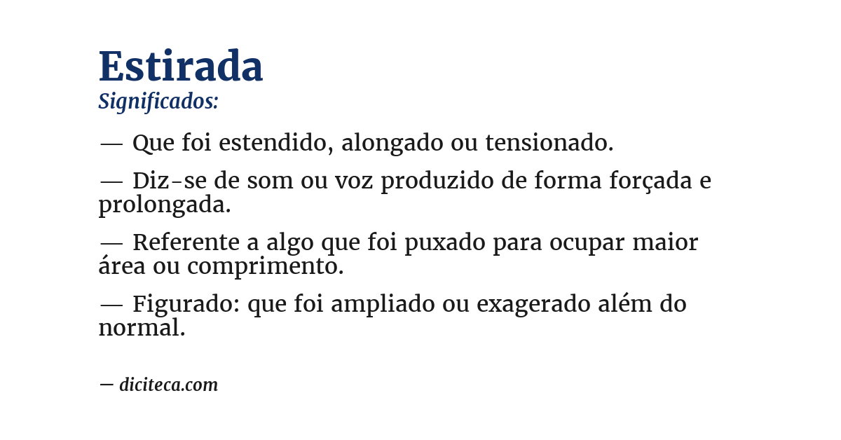 Significado de estirada