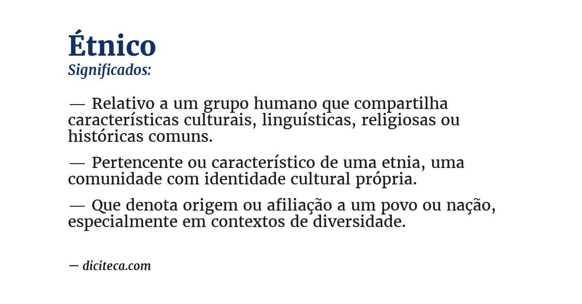 Significado de étnico