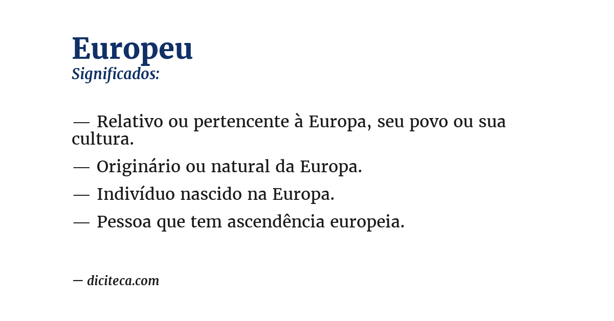 Significado de europeu